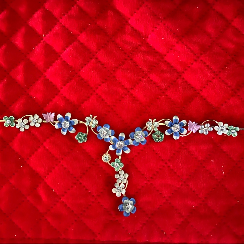 Blue faux gem necklace